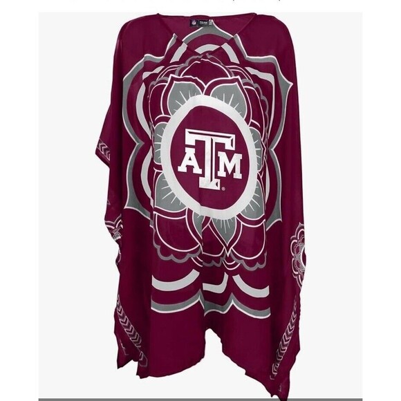 Women’s Texas A &M Sheer Caftan Poncho Tunic Top For Game Day One Size Fits All - Picture 8 of 8